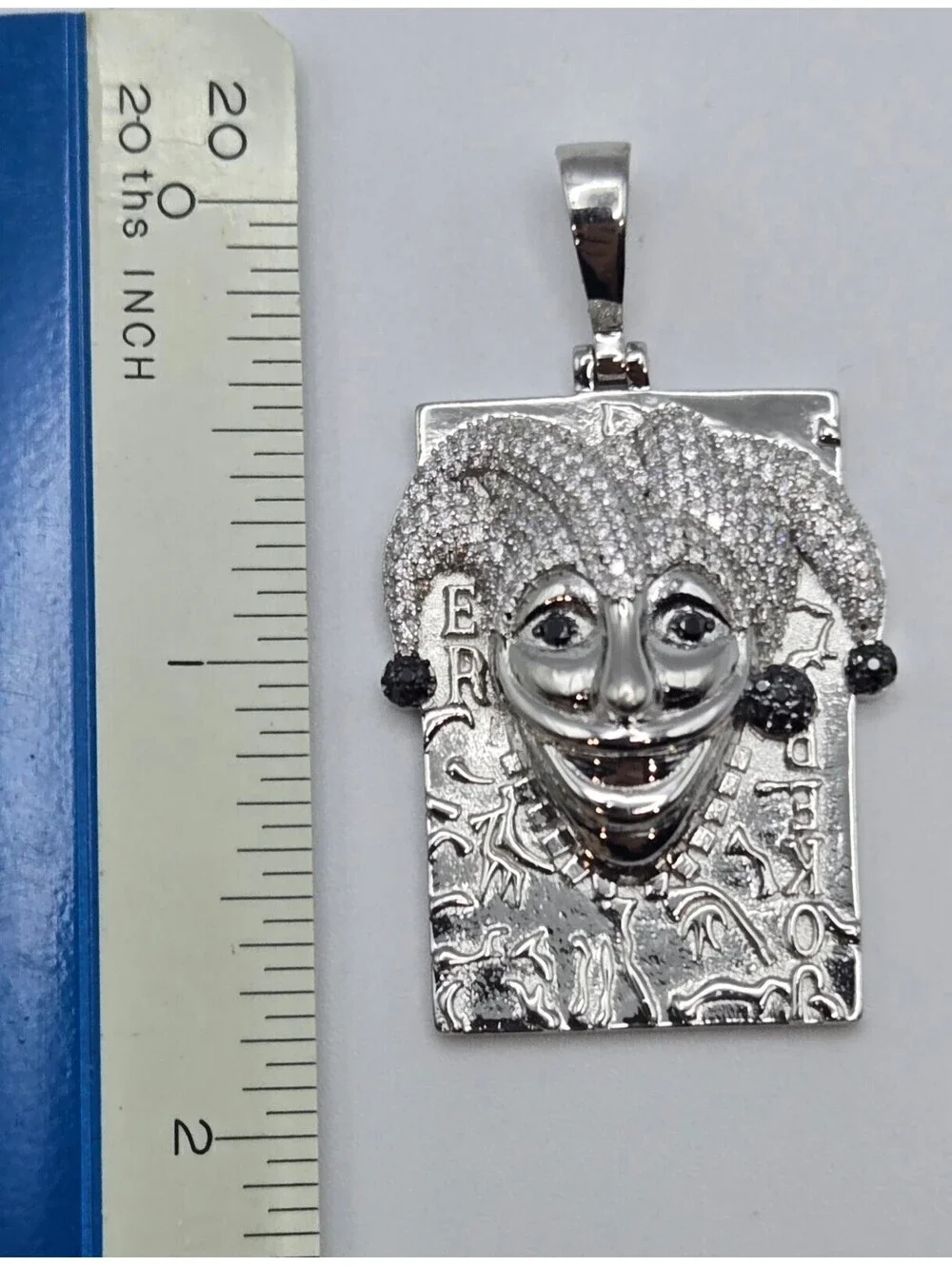 NEW Solid 925 Sterling Silver Joker Playing Card Pendant 4.0 CTW MOISSANITE Iced